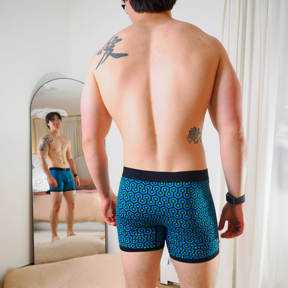 SHEATH 4.0 Bamboo Hexagon Dual Pouch Boxer Briefs - Ultimate Comfort