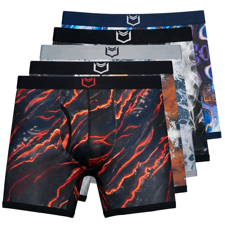 SHEATH 4.0 Men's 5" Dual Pouch Boxer Briefs (5-Pack) - Breathable Bamboo Comfort
