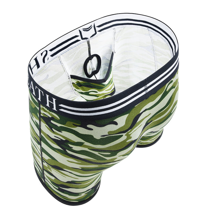 SHEATH 4.0 Polyester Camo Men's Dual Pouch Boxer Brief 5 inch 4-Pack – men's camo dual pouch boxer brief