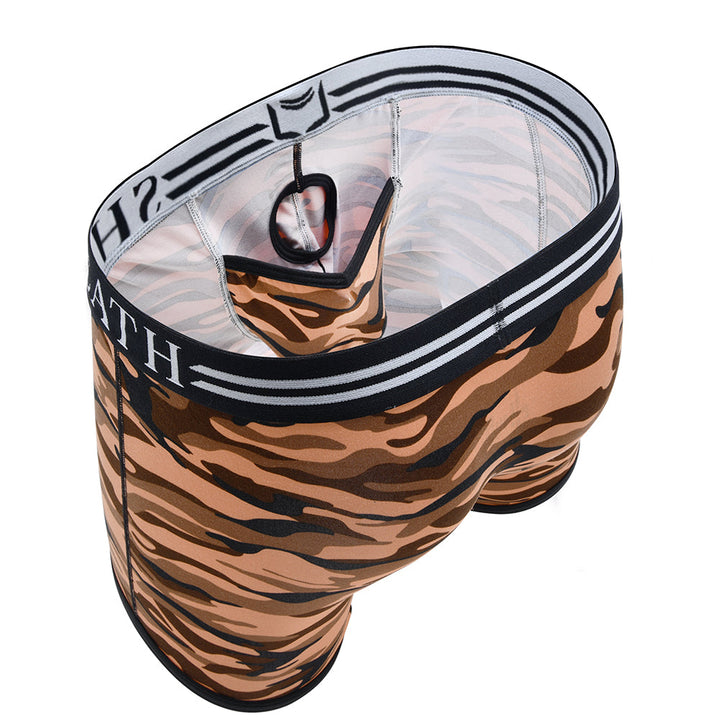 SHEATH 4.0 Polyester Camo Men's Dual Pouch Boxer Brief 5 inch 4-Pack – men's camo dual pouch boxer brief