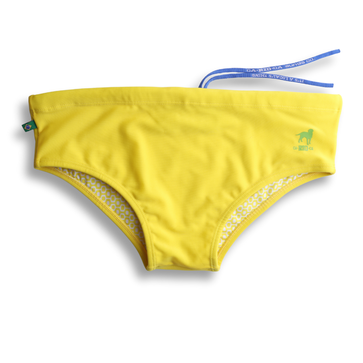 CA-RIO-CA Men's Lemonade Yellow solid Swimming Sunga Beachwear for Men Swimwear in 
