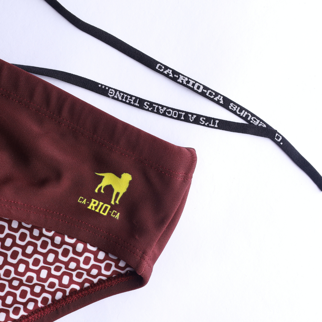 CA-RIO-CA Men's Barolo burgundy solids Swimming Sunga Beachwear for Men Swimwear in 
