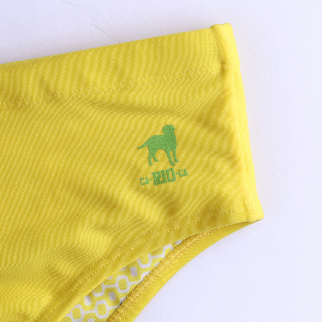 CA-RIO-CA Men's Lemonade Yellow solid Swimming Sunga Beachwear for Men Swimwear in 