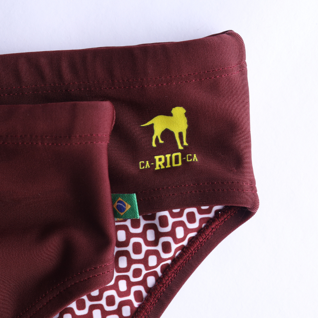 CA-RIO-CA Men's Barolo burgundy solids Swimming Sunga Beachwear for Men Swimwear in 