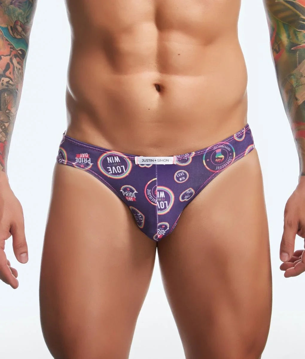 Justin+Simon Printed Bikini Brief Men's Bikini Brief – men's briefs