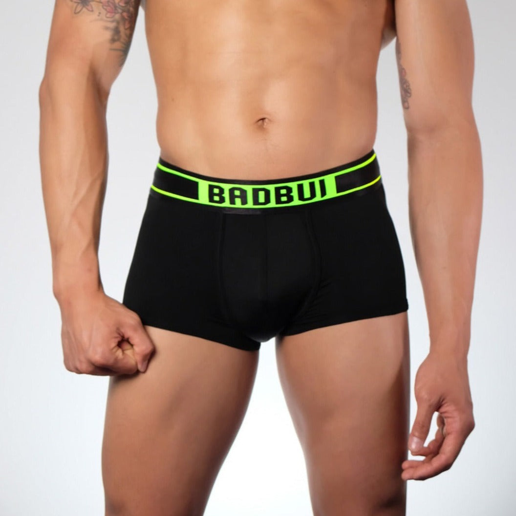BADBUI Micro Fiber Low Rise Trunk in jet neon – men's Italian micro fiber low-rise trunk