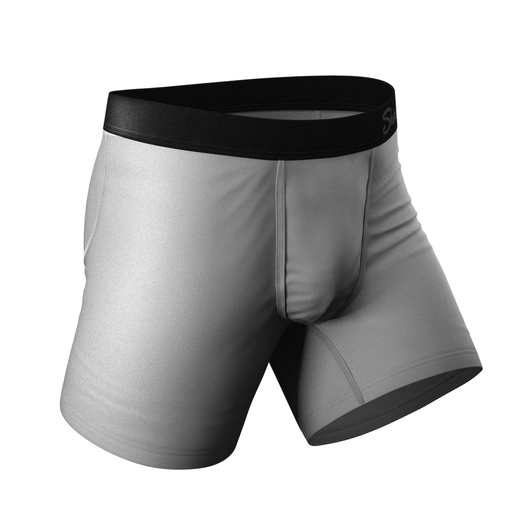The 50 Shades: Men's Solid Grey Underwear with Ball Hammock® Pouch