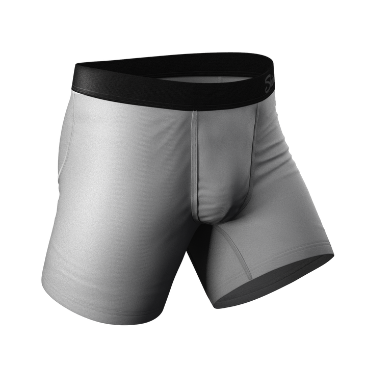 The 50 Shades: Men's Solid Grey Underwear with Ball Hammock® Pouch