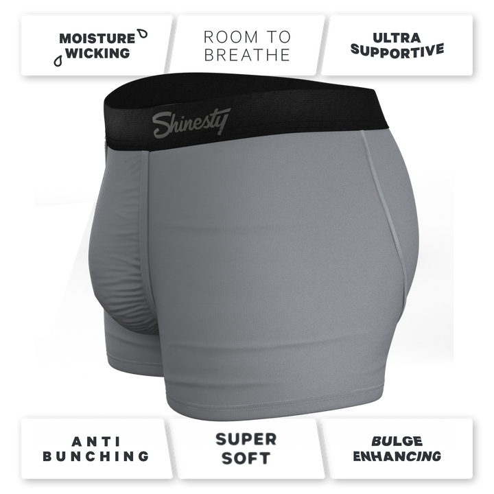 Shinesty "The 50 Shades" Solid Grey Ball Hammock® Pouch Trunks Underwear