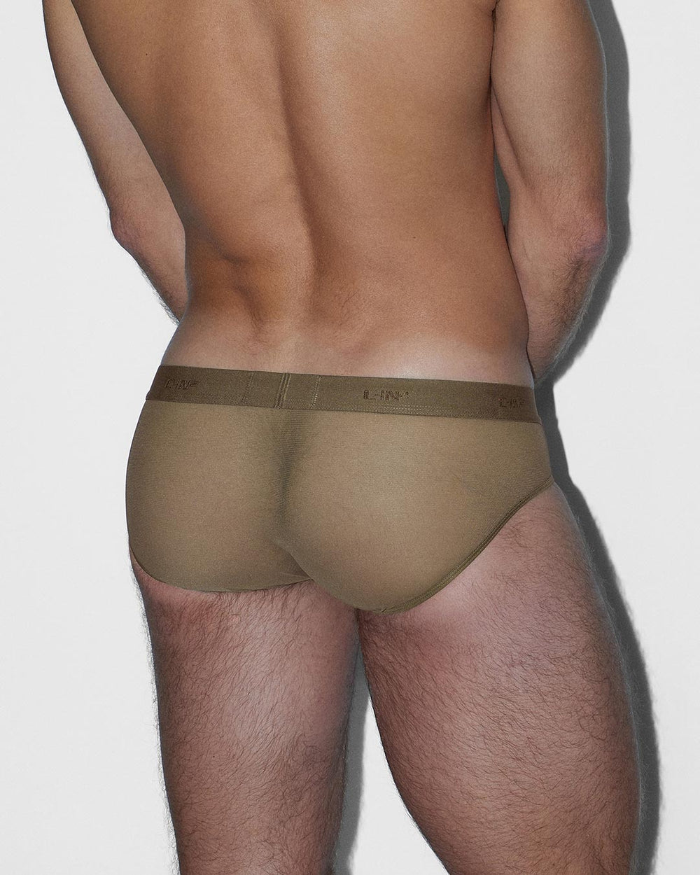 C-IN2 Sheer Low Rise Brief in dark nude – men's sheer nylon mesh low rise brief underwear