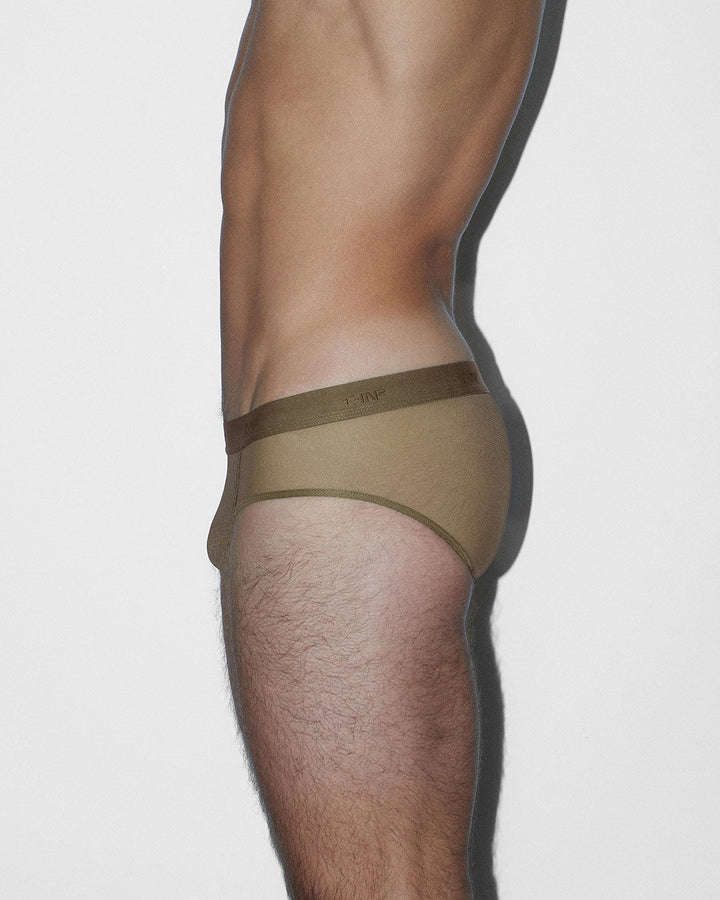 C-IN2 Sheer Low Rise Brief in dark nude – men's sheer nylon mesh low rise brief underwear