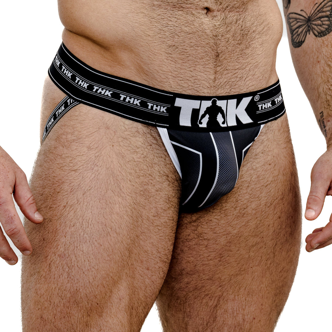 THK Hero Jock - Men's Black Athletic Jockstrap with Contoured Pouch