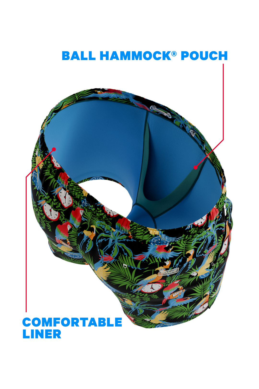 Shinesty The 5 O'Clock Somewhere Margaritaville Ball Hammock 8 inch swim trunks – tropical print