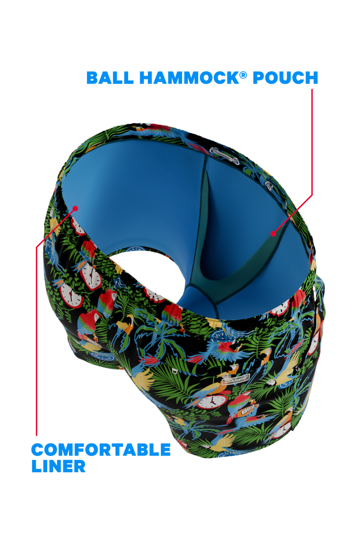 Shinesty The 5 O'Clock Somewhere Margaritaville Ball Hammock 8 inch swim trunks – tropical print