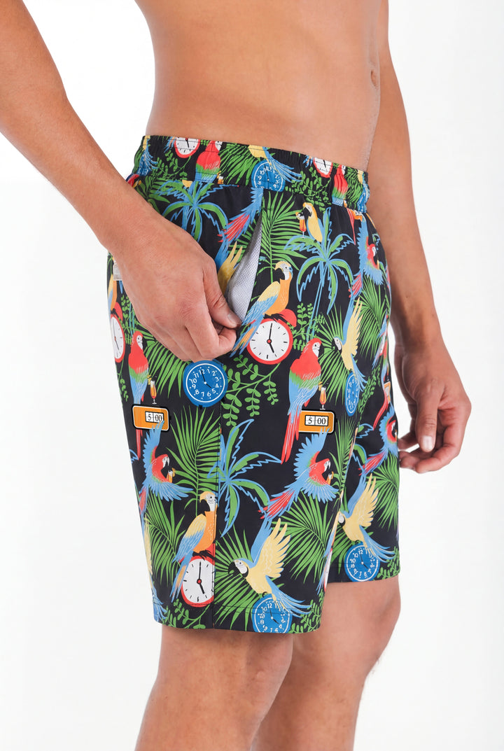 Shinesty The 5 O'Clock Somewhere Margaritaville Ball Hammock 8 inch swim trunks – tropical print
