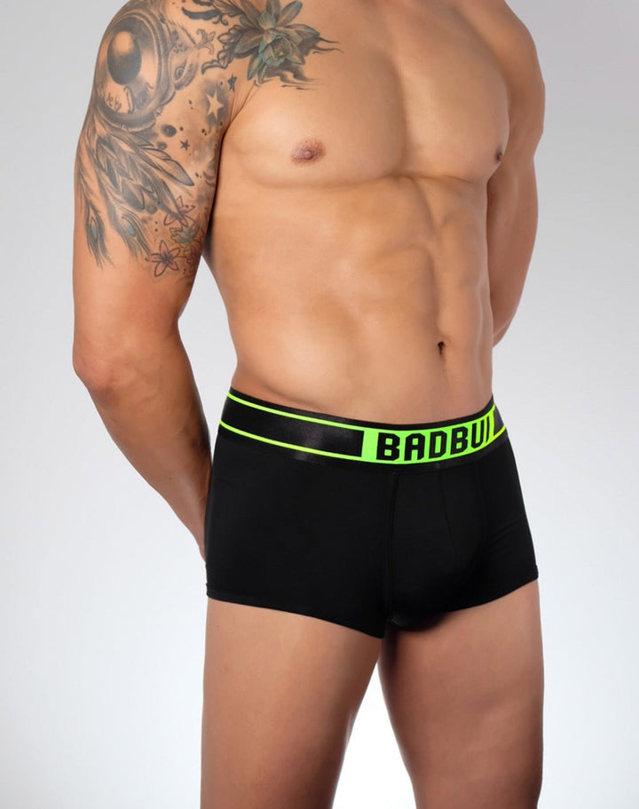 BADBUI Micro Fiber Low Rise Trunk in jet neon – men's Italian micro fiber low-rise trunk