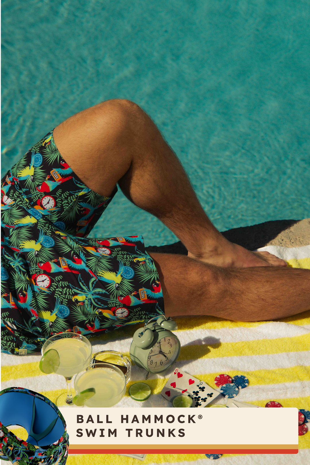 Shinesty The 5 O'Clock Somewhere Margaritaville Ball Hammock 8 inch swim trunks – tropical print