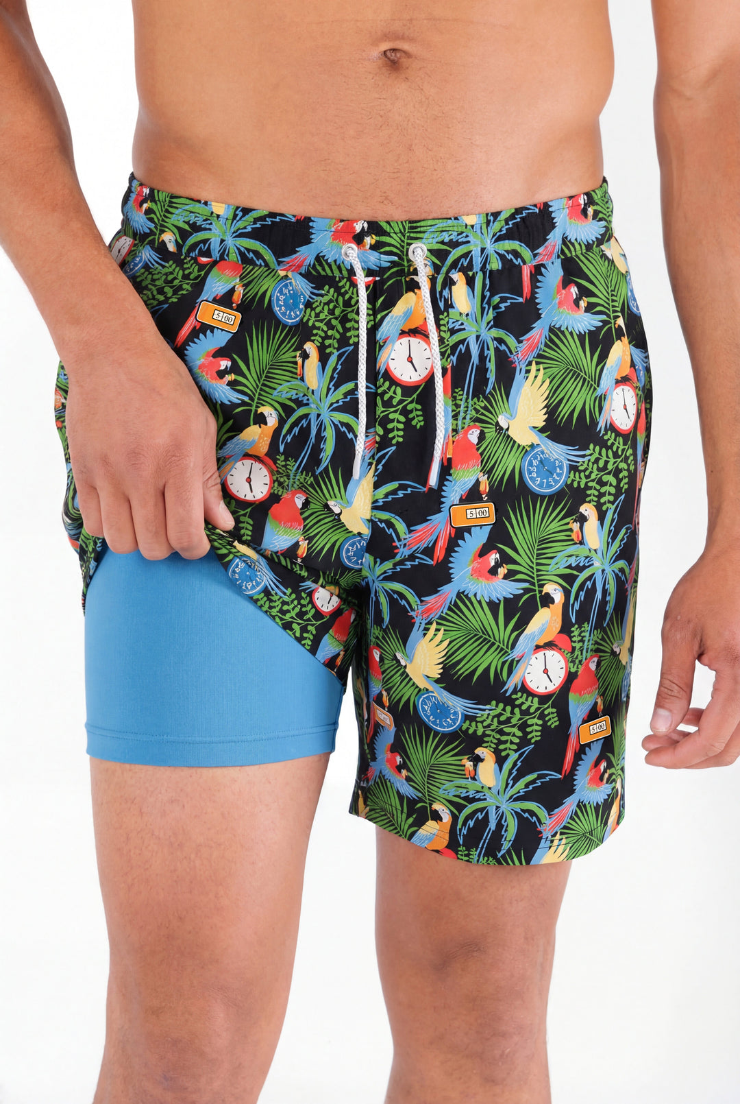 Shinesty The 5 O'Clock Somewhere Margaritaville Ball Hammock 8 inch swim trunks – tropical print