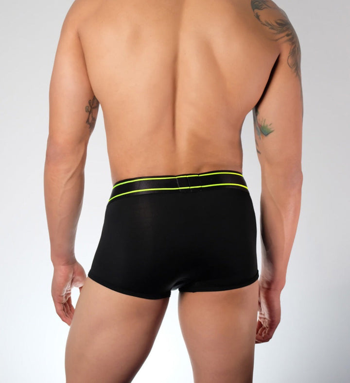 BADBUI Micro Fiber Low Rise Trunk in jet neon – men's Italian micro fiber low-rise trunk