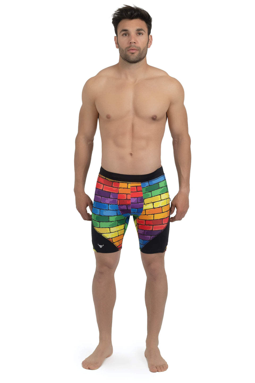 Matador Meggings Pride Rainbow men's compression shorts – vibrant rainbow squat-proof hybrid shorts
