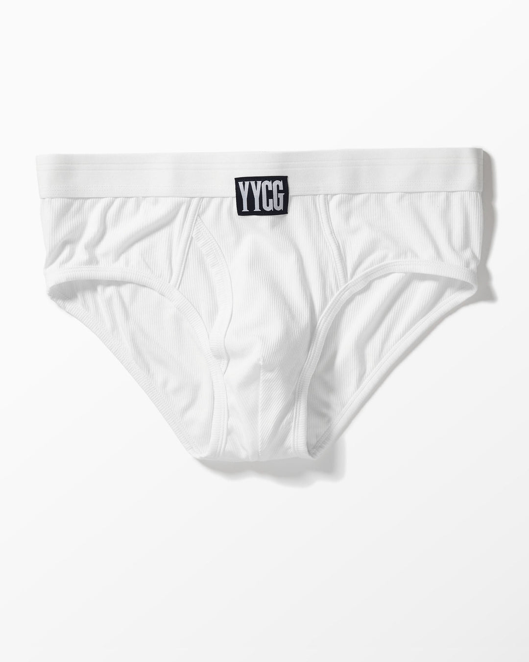 YYCG men's ribbed brief in gray – silky rayon stretch underwear front view