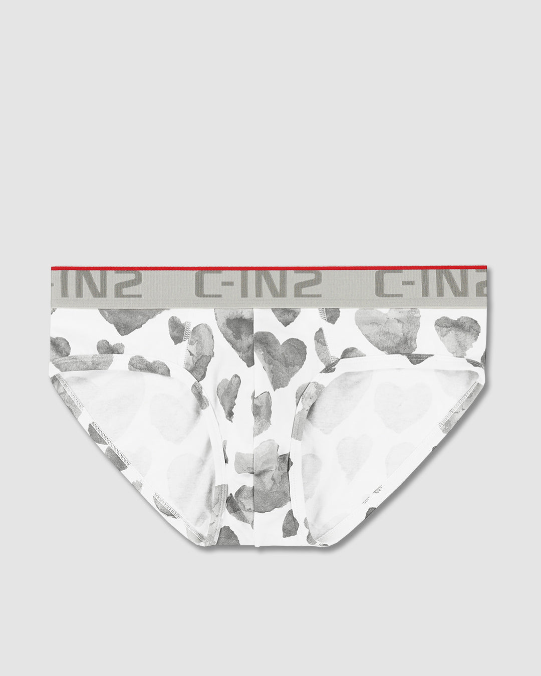 C-IN2 Screenshot Low Rise Brief in grey hearts – limited edition men's graphic print brief