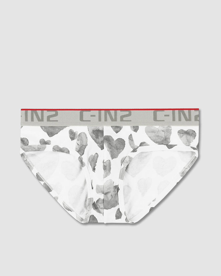 C-IN2 Screenshot Low Rise Brief in grey hearts – limited edition men's graphic print brief