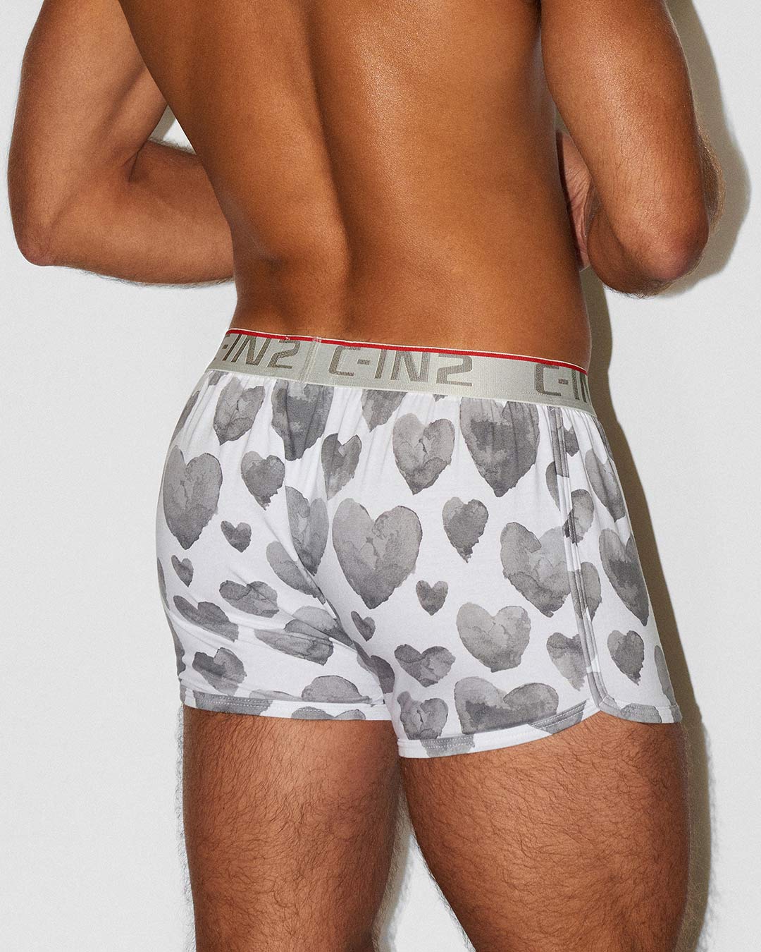 C-IN2 Screenshot Runner Boxer in grey hearts – limited edition men's graphic print sport boxer