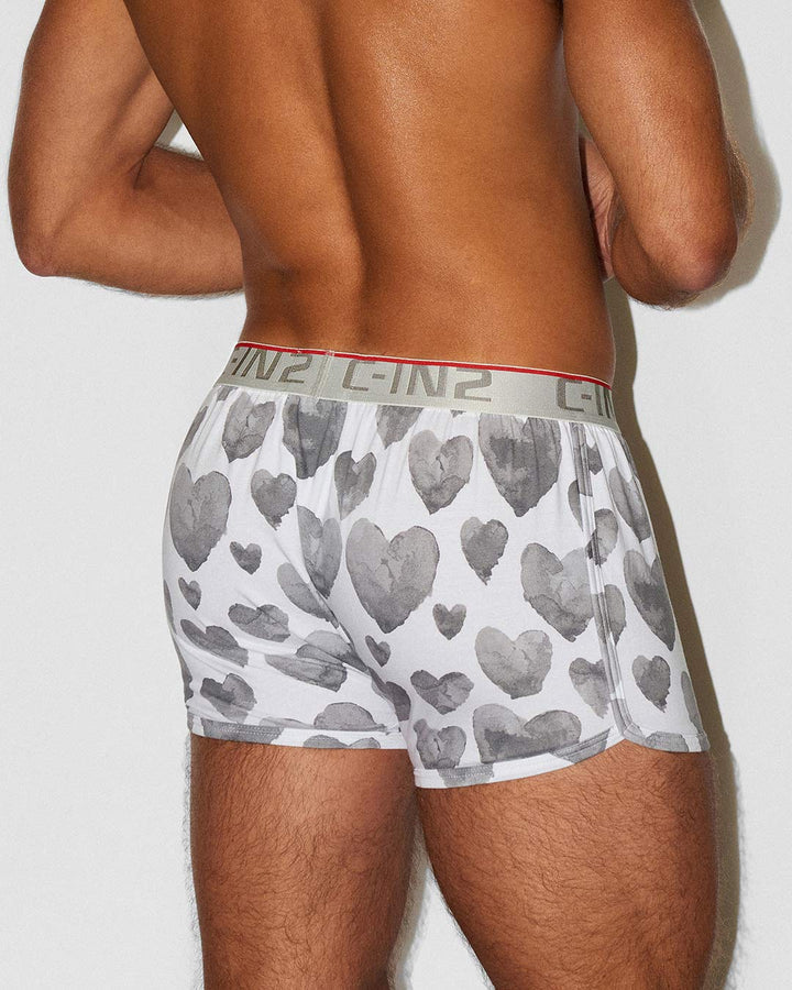 C-IN2 Screenshot Runner Boxer in grey hearts – limited edition men's graphic print sport boxer