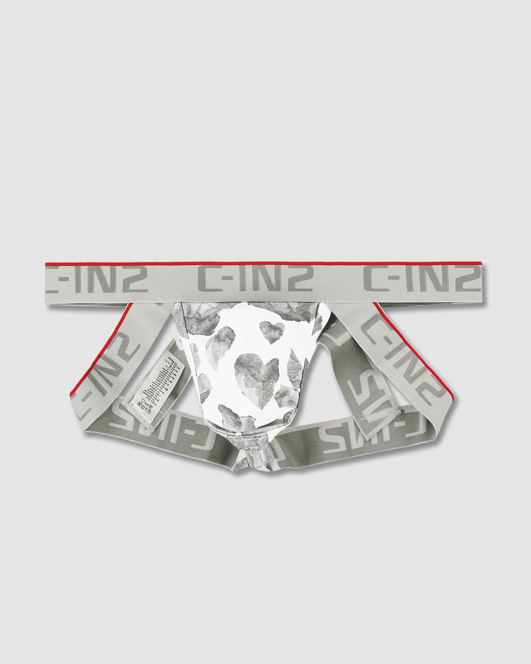 C-IN2 Screenshot X-Jock in grey hearts – limited edition men's graphic print X-jockstrap