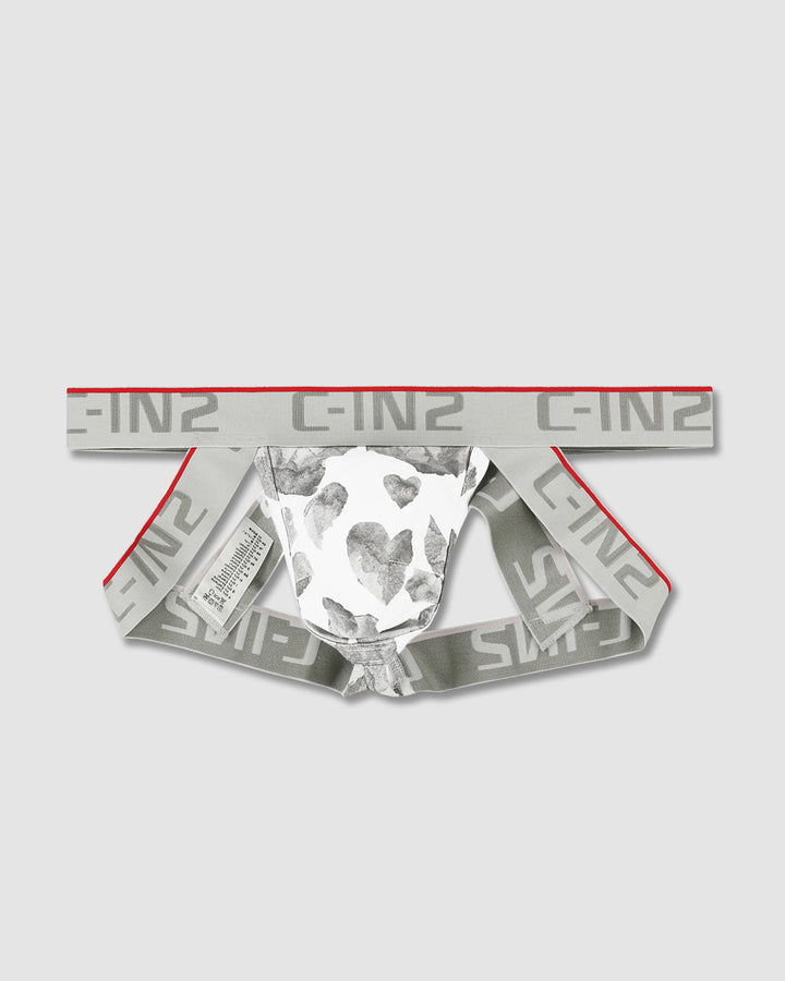 C-IN2 Screenshot X-Jock in grey hearts – limited edition men's graphic print X-jockstrap
