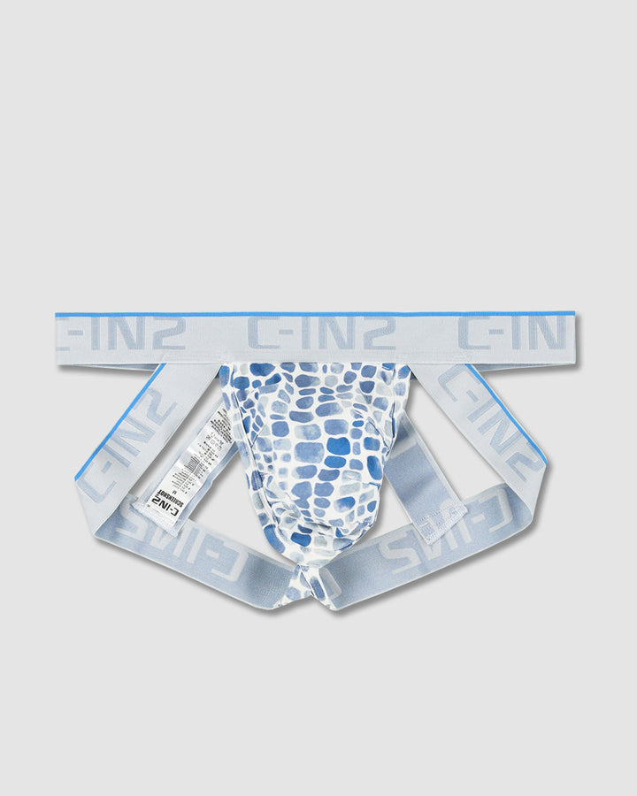 C-IN2 Screenshot X-Jock in crocodile blue – limited edition men's graphic print X-jockstrap