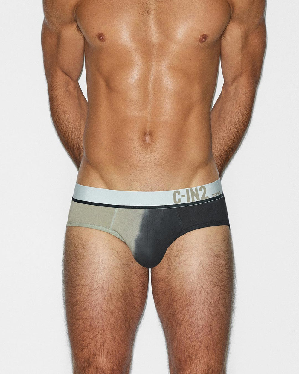 C-IN2 Dip Dye Low Rise Brief in sandstone beige – men's two-tone gradient cotton low rise brief