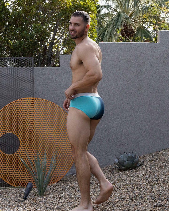 C-IN2 Dip Dye Low Rise Brief in storm blue – men's two-tone gradient cotton low rise brief