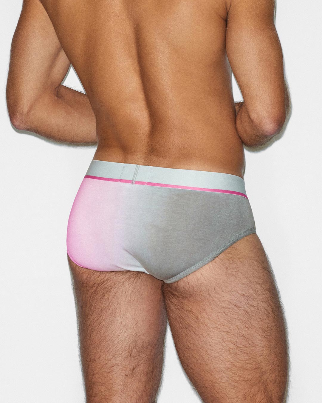 C-IN2 Dip Dye Low Rise Brief in peony pink – men's two-tone gradient cotton low rise brief