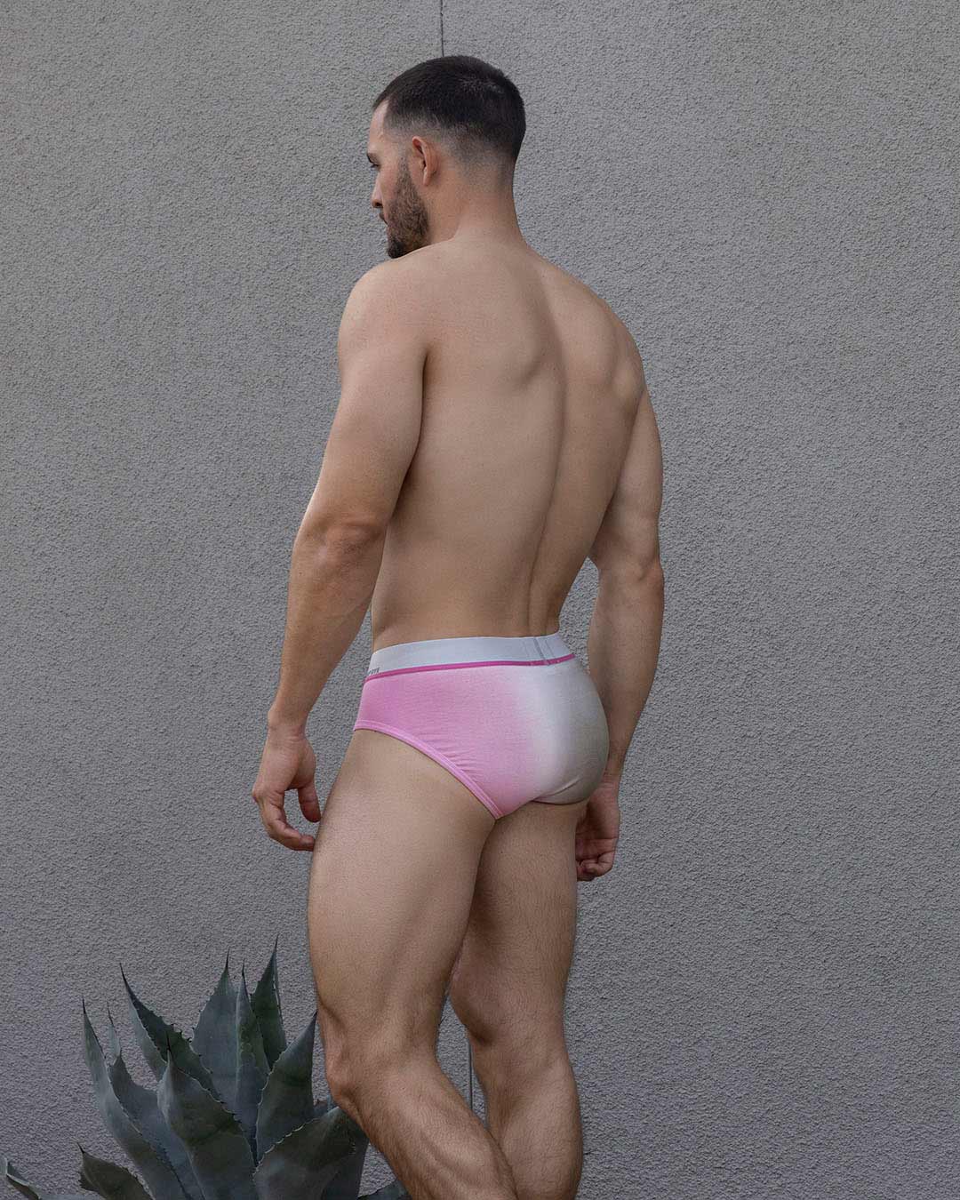 C-IN2 Dip Dye Low Rise Brief in peony pink – men's two-tone gradient cotton low rise brief