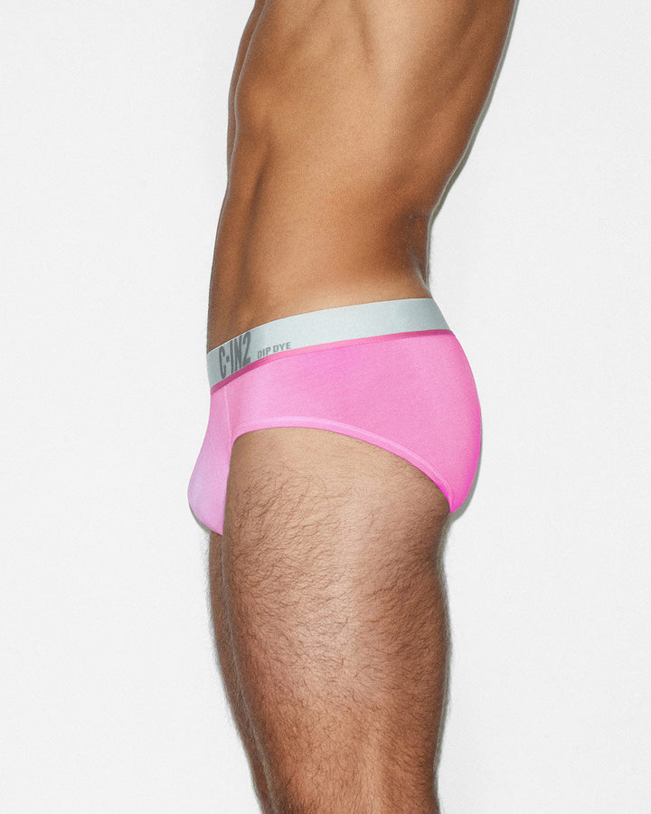 C-IN2 Dip Dye Low Rise Brief in peony pink – men's two-tone gradient cotton low rise brief