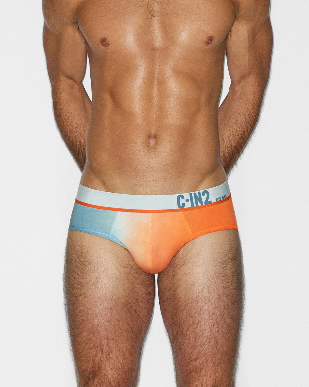 C-IN2 Dip Dye Low Rise Brief in goldfish orange – men's two-tone gradient cotton low rise brief
