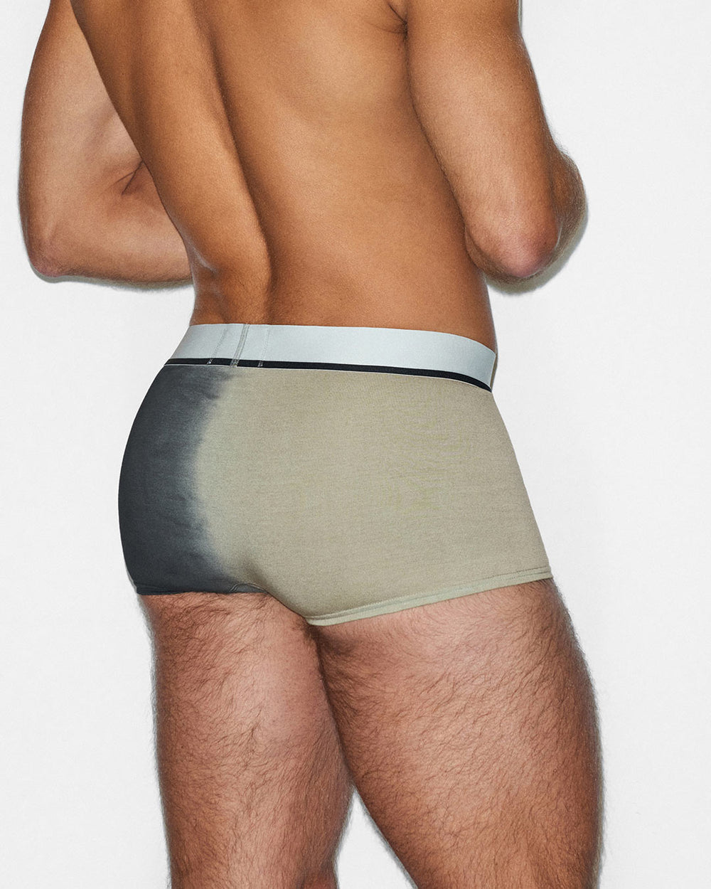 C-IN2 Dip Dye Trunk in sandstone beige – men's two-tone gradient cotton trunk underwear