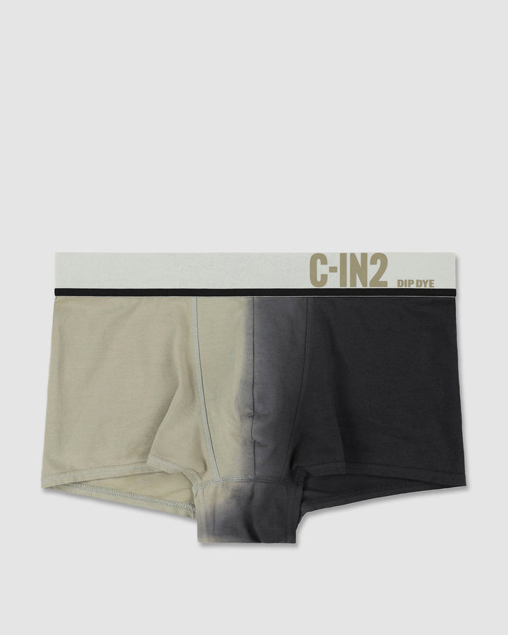 C-IN2 Dip Dye Trunk in sandstone beige – men's two-tone gradient cotton trunk underwear