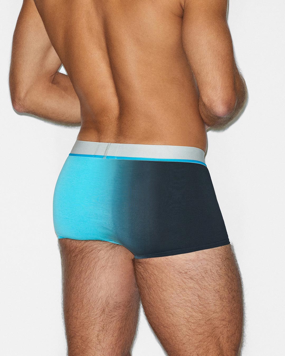 C-IN2 Dip Dye Trunk in storm blue – men's two-tone gradient cotton trunk underwear