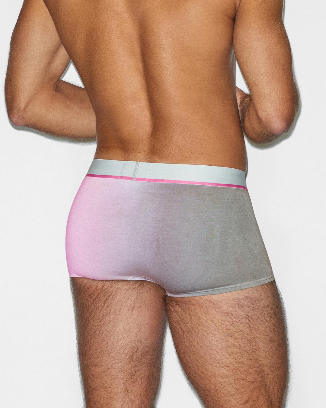 C-IN2 Dip Dye Trunk in peony pink – men's two-tone gradient cotton trunk underwear