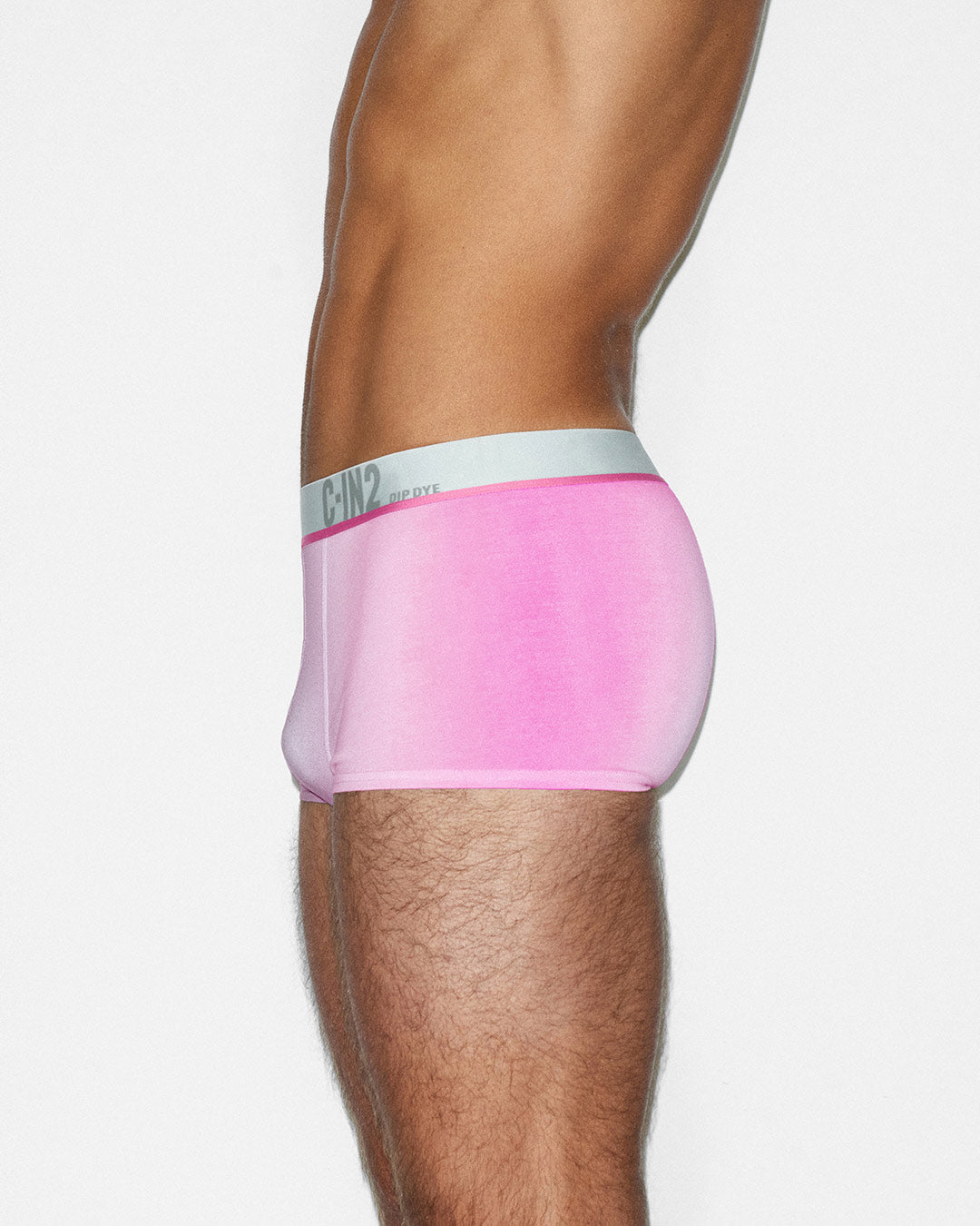 C-IN2 Dip Dye Trunk in peony pink – men's two-tone gradient cotton trunk underwear