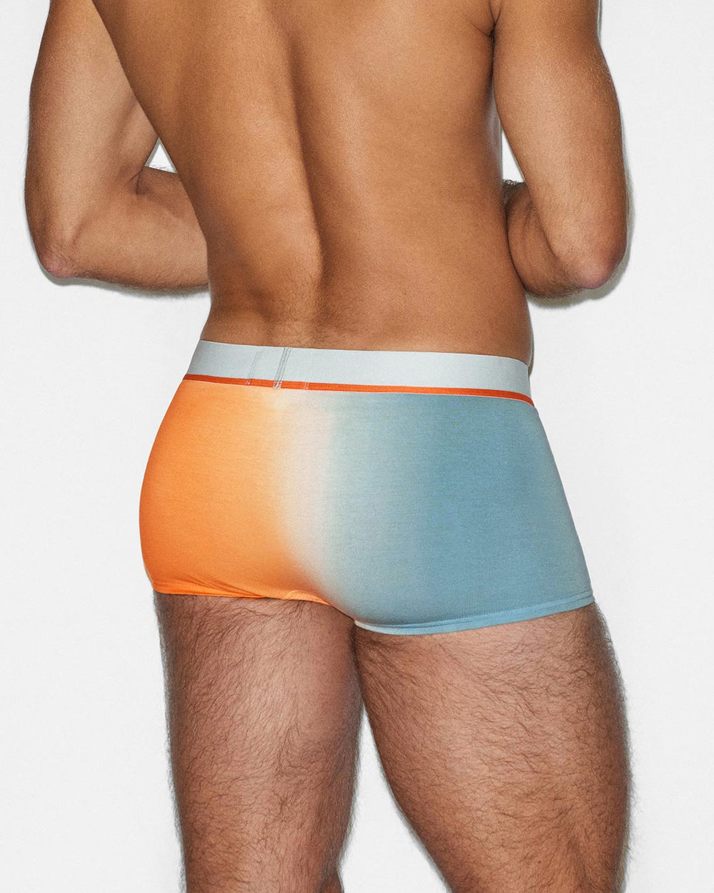 C-IN2 Dip Dye Trunk in goldfish orange – men's two-tone gradient cotton trunk underwear