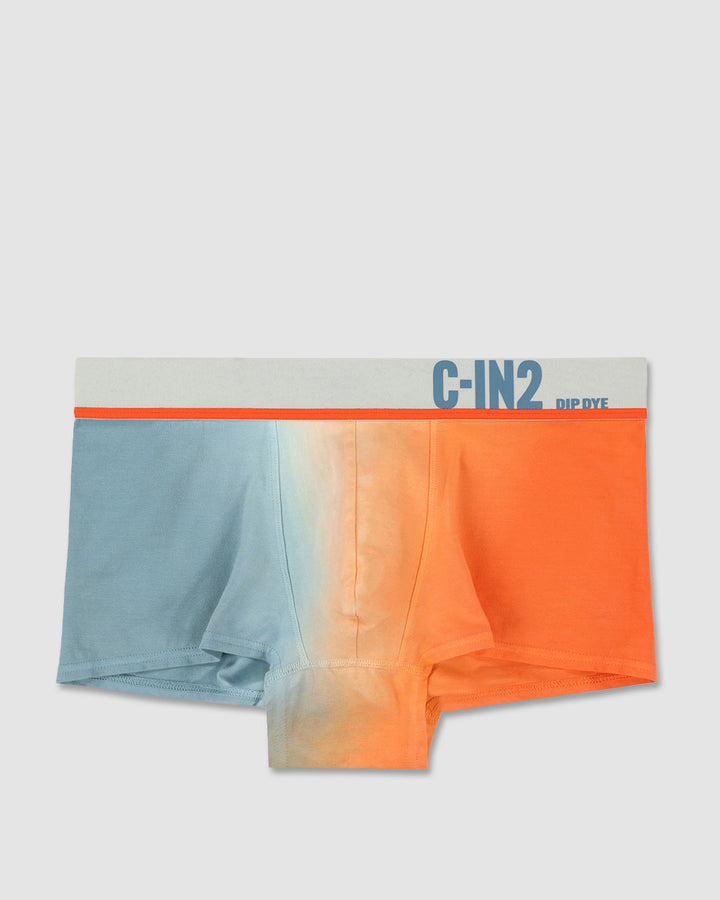 C-IN2 Dip Dye Trunk in goldfish orange – men's two-tone gradient cotton trunk underwear