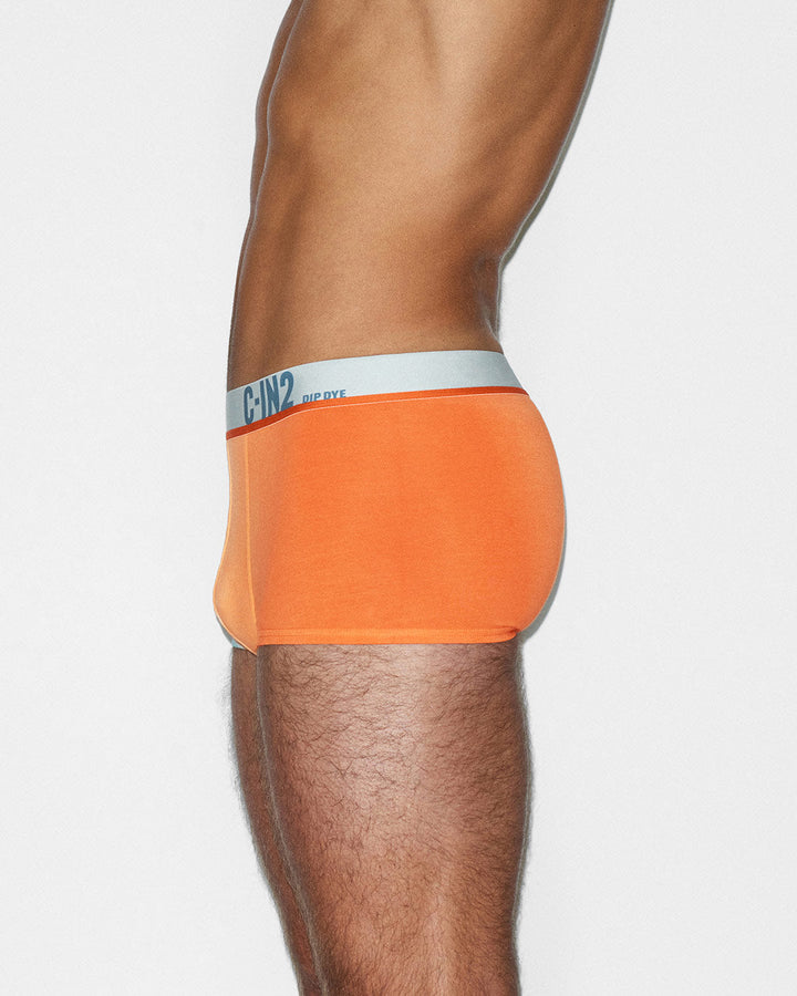 C-IN2 Dip Dye Trunk in goldfish orange – men's two-tone gradient cotton trunk underwear