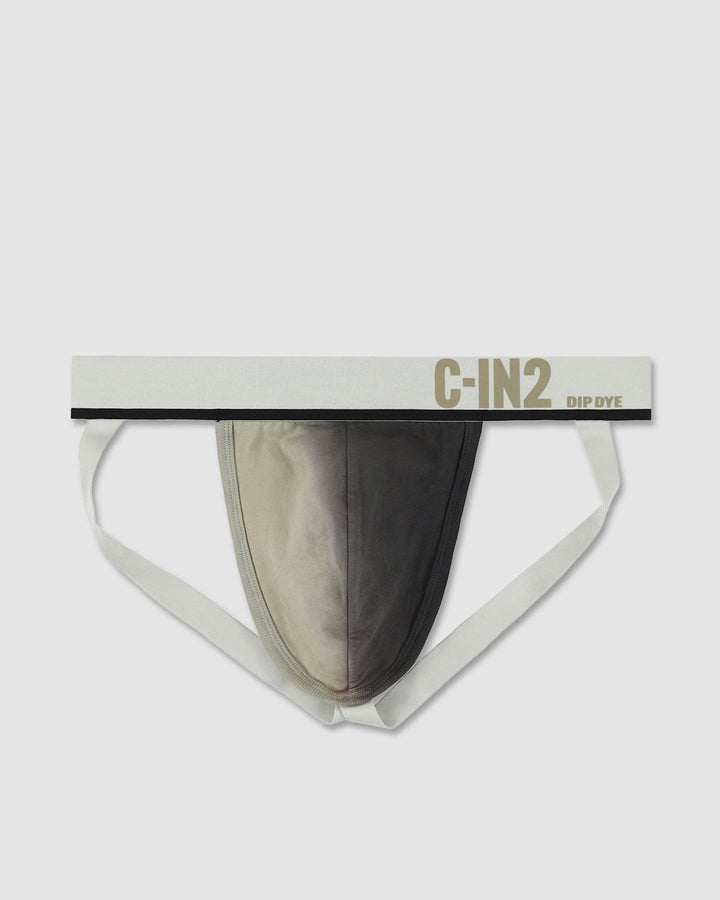 C-IN2 Dip Dye Jock in sandstone beige – men's two-tone gradient cotton jockstrap