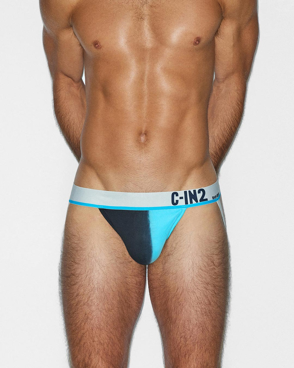 C-IN2 Dip Dye Jock in storm blue – men's two-tone gradient cotton jockstrap