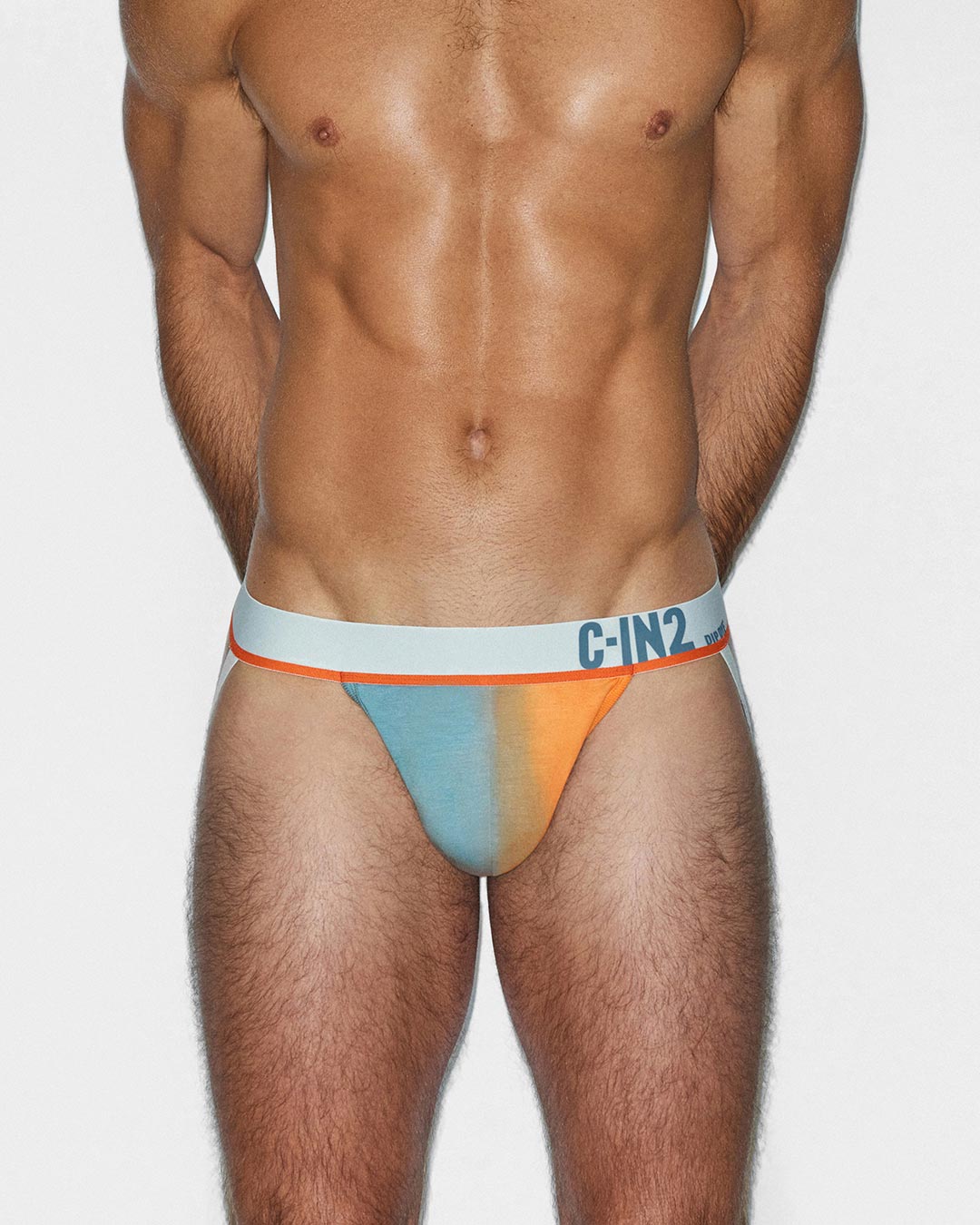 C-IN2 Dip Dye Jock in goldfish orange – men's two-tone gradient cotton jockstrap