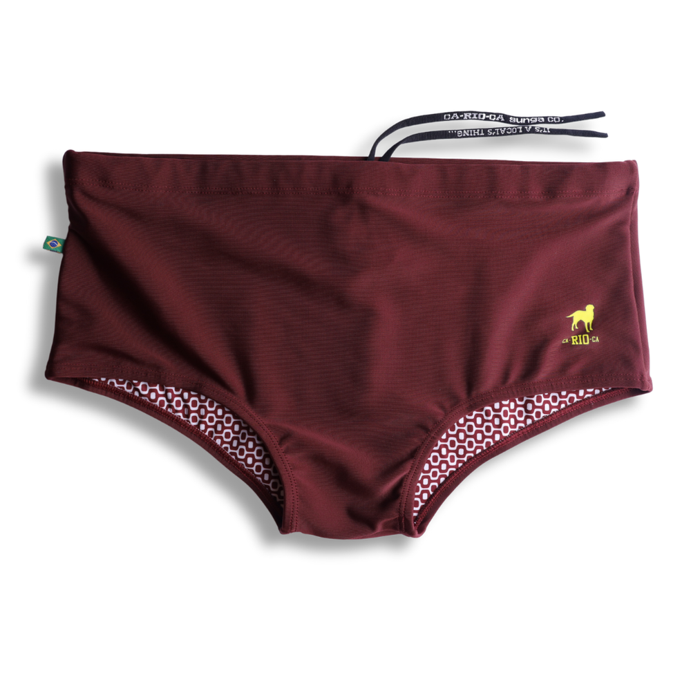 CA-RIO-CA Men's Barolo burgundy solids Swimming Sunga Beachwear for Men Swimwear in 